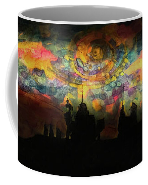 Sky Coffee Mug featuring the mixed media Inky Inky Night II by Jason Nicholas