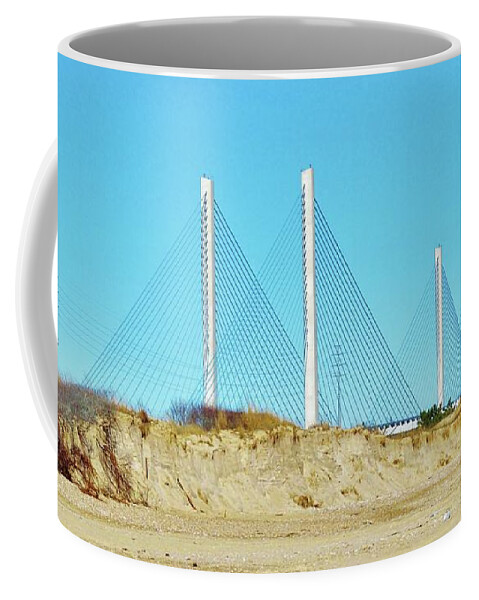 Beach Bum Pics Coffee Mug featuring the photograph Inlet Bridge Beach View by Billy Beck