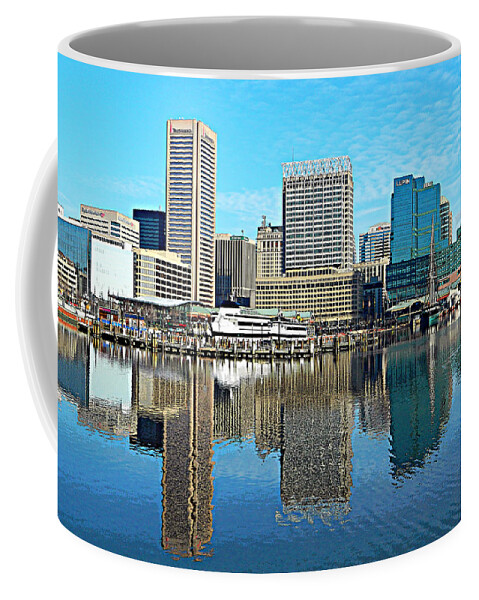 Baltimore Coffee Mug featuring the photograph Inner Harbor Reflections by Emmy Marie Vickers