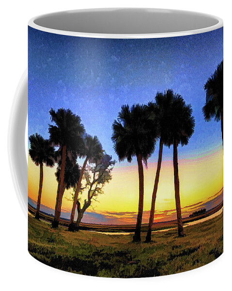 Florida Coffee Mug featuring the digital art St Johns River Sunrise #1 by Stefan Mazzola