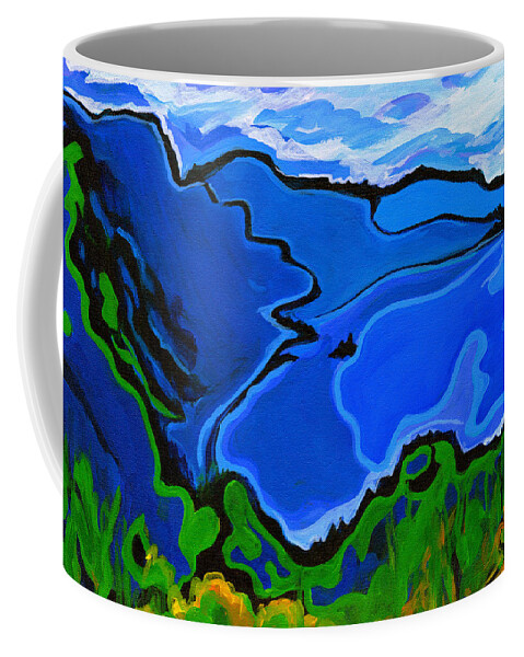 Contemporary Painting Coffee Mug featuring the painting Intense Blue by Tanya Filichkin