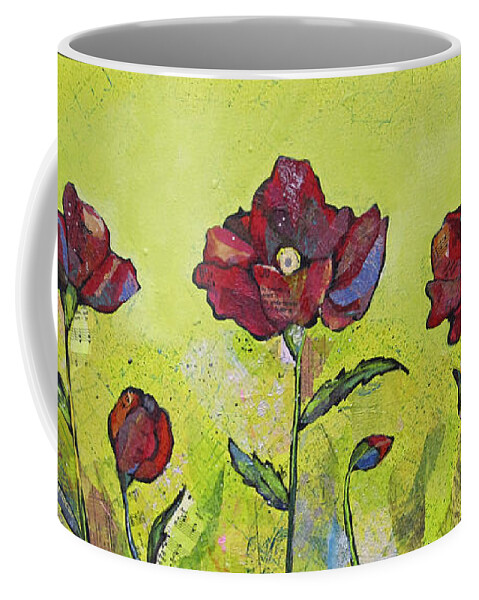 Bright Coffee Mug featuring the painting Intensity of the Poppy I by Shadia Derbyshire