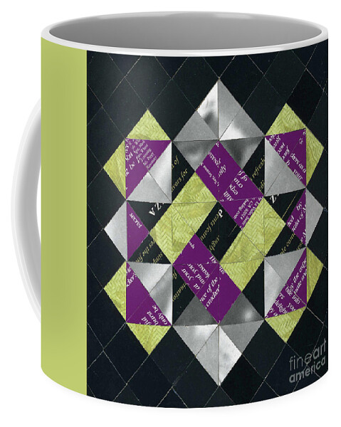 Paper Mosaic Coffee Mug featuring the mixed media Interlock by Diane Thornton