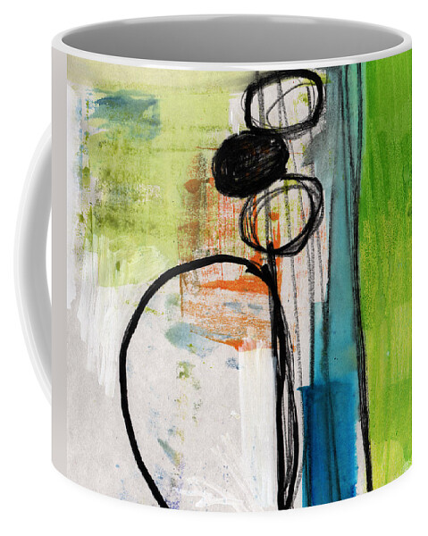 Abstract Coffee Mug featuring the painting Intersections #34 by Linda Woods