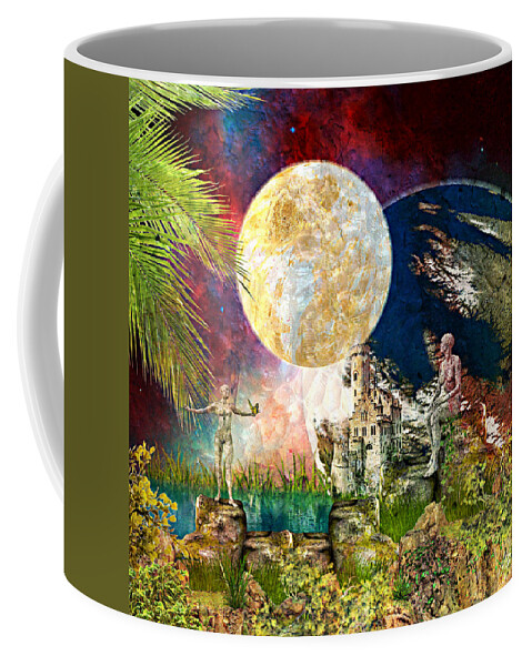 Interstellar Holiday Coffee Mug featuring the mixed media Interstellar Holiday by Ally White