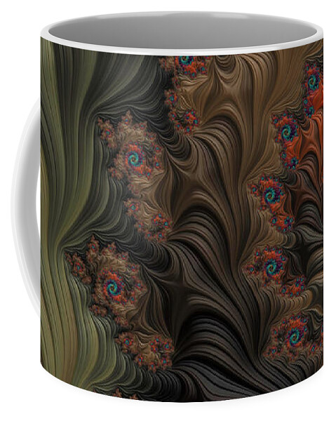 Fractal Art Coffee Mug featuring the digital art Into the Deep Woods by Bonnie Bruno