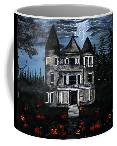 Creepy Coffee Mug featuring the painting Into The Forest by Melissa Toppenberg