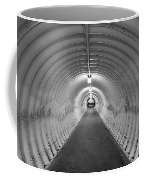 Round Coffee Mug featuring the photograph Into the tunnel by Juli Scalzi