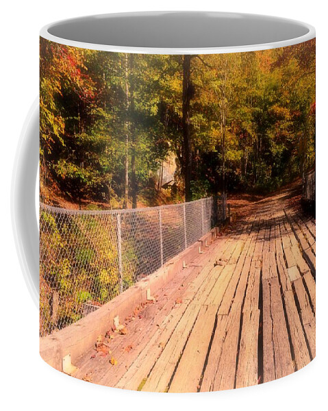 Nature Footpath Coffee Mug featuring the photograph Into the Woods we Go by Stacie Siemsen