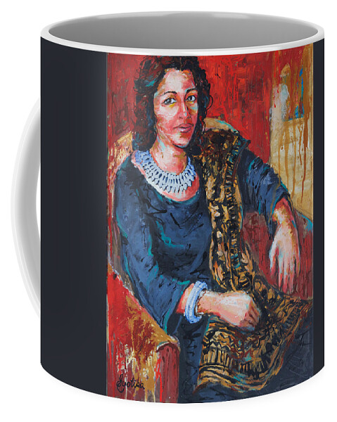 Original Painting Coffee Mug featuring the painting Intrigue by Jyotika Shroff