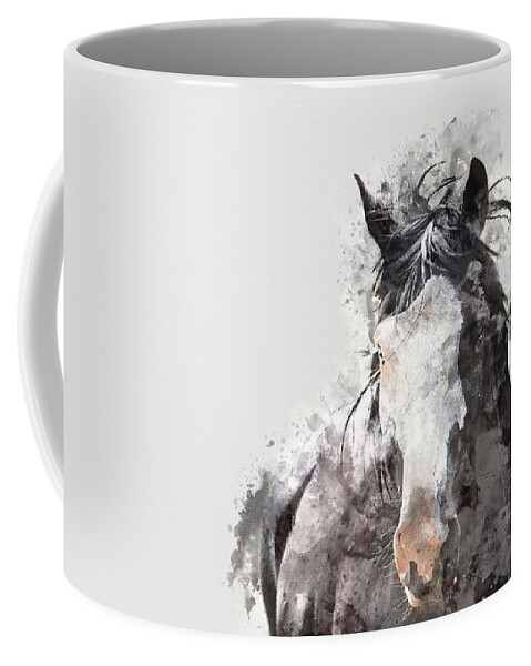 Horse Coffee Mug featuring the digital art Introductions by Ryan Courson
