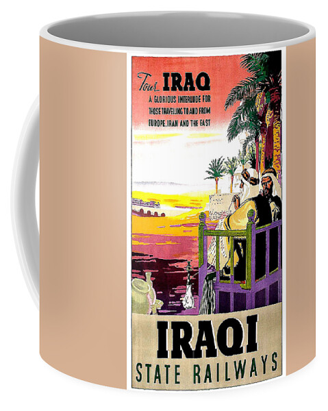 Iraq Coffee Mug featuring the painting Iraq tour by state railway by Long Shot