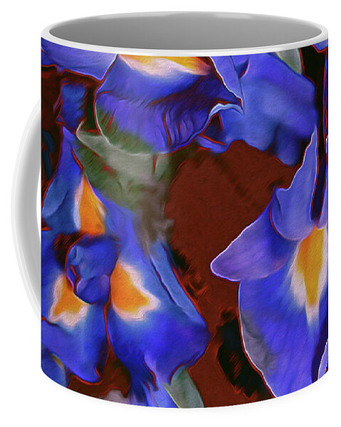 Flower Coffee Mug featuring the digital art Iris Abandon 15 by Lynda Lehmann