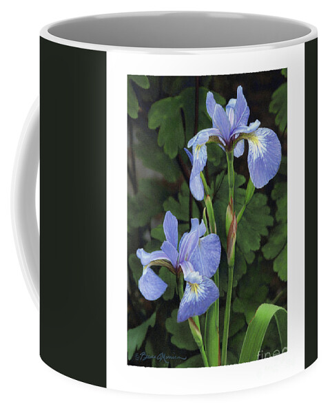 Iris Coffee Mug featuring the drawing Iris Study by Bruce Morrison