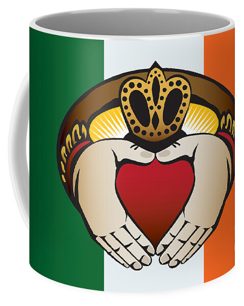 Irish Coffee Mug featuring the digital art Irish Claddagh art by Joe Barsin