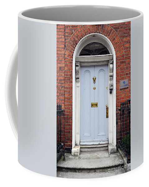 Travelpixpro Dublin Coffee Mug featuring the photograph Irish Doors of Dublin Ireland Blue Traditional Stately Georgian Style by Shawn O'Brien
