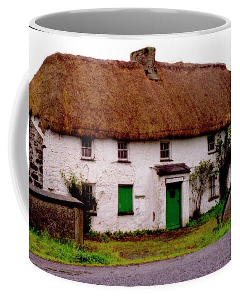 Thatched Roof Coffee Mug featuring the photograph Irish Thatched Cottage by Peggy Dietz