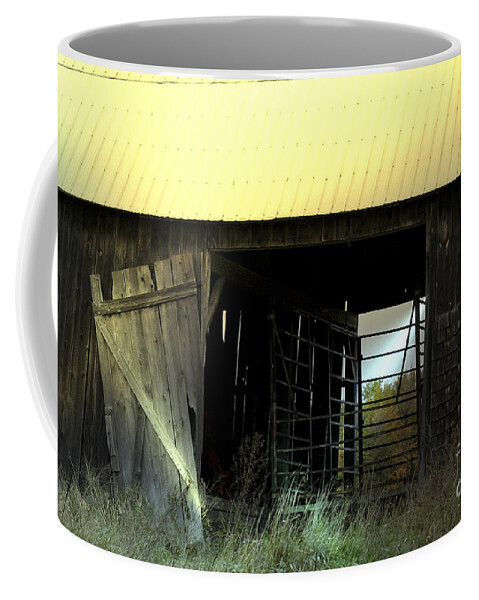 Barn Coffee Mug featuring the photograph Iron Gate by Elaine Hunter