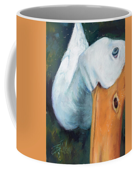 Duck Coffee Mug featuring the pastel Is That a Chicken Hawk I see? by Billie Colson