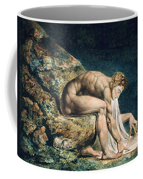 William Blake Coffee Mug featuring the drawing Isaac Newton by William Blake