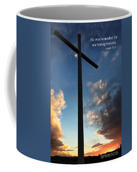 Cross Coffee Mug featuring the photograph Isaiah 53-5 by James Eddy