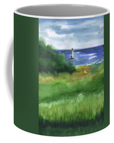 Cockspur Island Lighthouse Coffee Mug featuring the painting Cockspur Island Lighthouse by Frank Bright