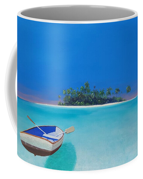 Island Coffee Mug featuring the painting Island of Dreams by Karyn Robinson