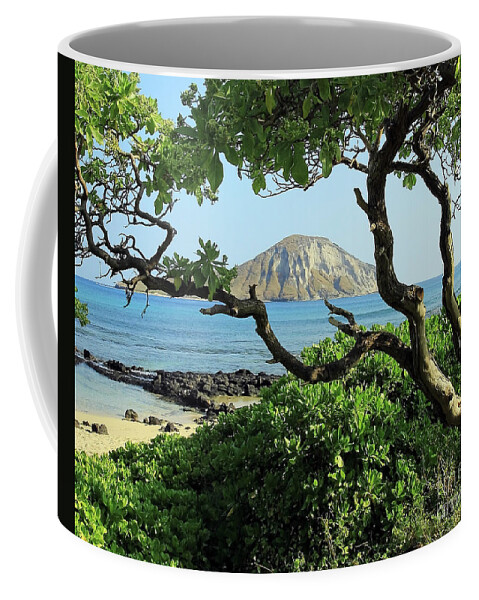 Island Through The Trees Coffee Mug featuring the photograph Island Through the Trees by Jennifer Robin