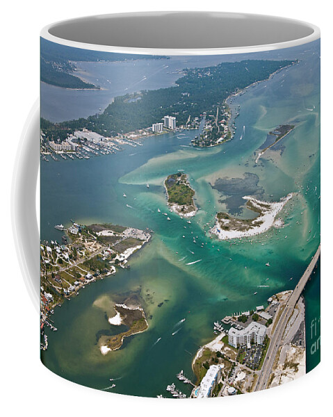 Gulf Shores Coffee Mug featuring the photograph Islands of Perdido - Not Labeled by Gulf Coast Aerials -