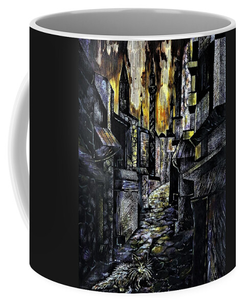 Travel Impressions Coffee Mug featuring the drawing Istanbul Impressions. Lost in the city. by Anna Duyunova