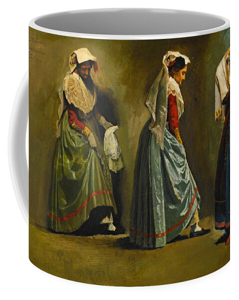 Albert Bierstadt Coffee Mug featuring the painting Italian Costume Studies by Albert Bierstadt