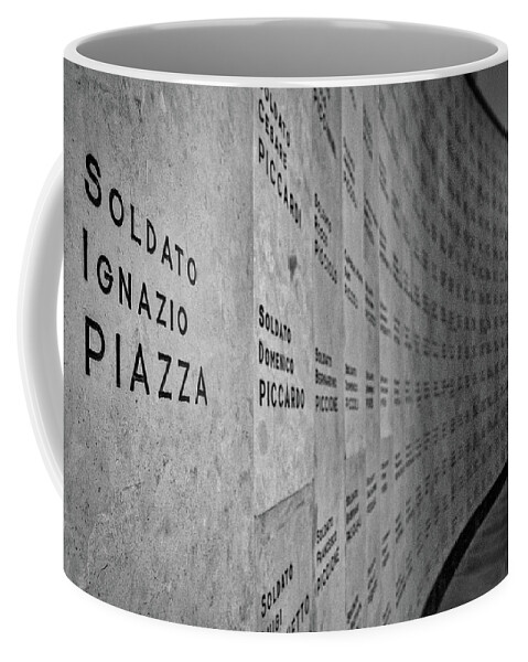 Italy Coffee Mug featuring the photograph Italian War Dead Names by Stuart Litoff
