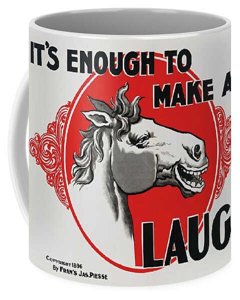 1896 Coffee Mug featuring the painting It's enough to make a horse laugh, 1896 by Vincent Monozlay