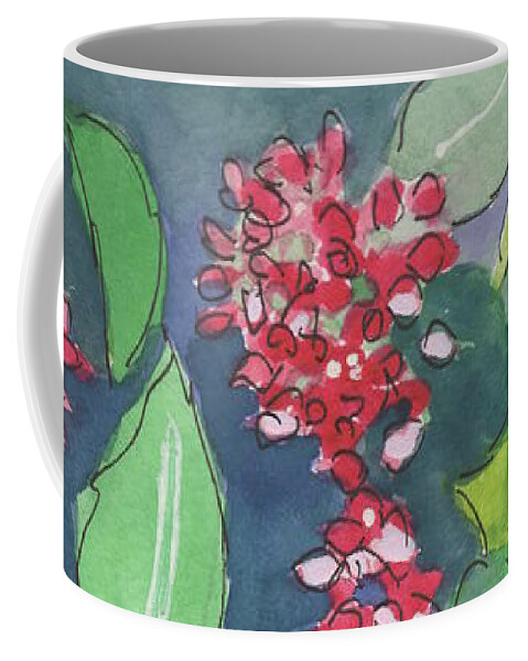Watercolor Coffee Mug featuring the painting Ixoria by Marcy Brennan