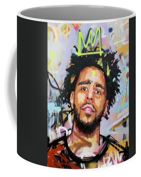 J Cole Coffee Mug featuring the painting J Cole by Richard Day