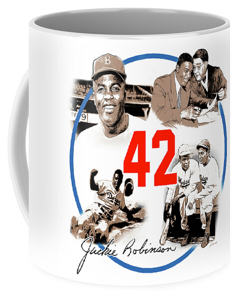 Jackie Robinson Coffee Mug featuring the digital art Jackie 42 by Greg Joens