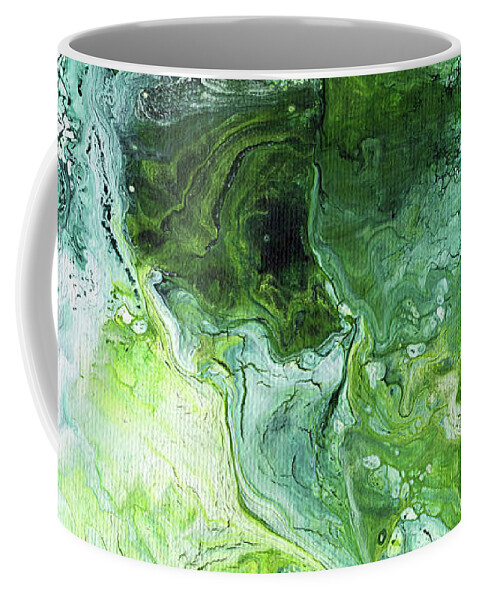 Green Coffee Mug featuring the mixed media Jade- Abstract Art by Linda Woods by Linda Woods