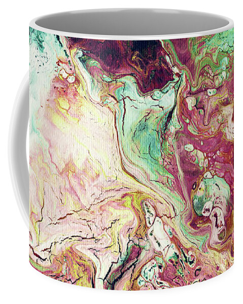 Abstract Coffee Mug featuring the painting Jade Rhapsody - Abstract Art by Linda Woods by Linda Woods