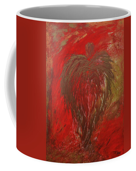 Jaded Angel Coffee Mug featuring the painting Jaded Angel by Marianna Mills