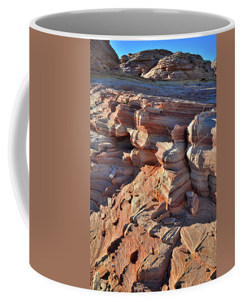 Valley Of Fire State Park Coffee Mug featuring the photograph Jagged Sandstone Ridges in Valley of Fire by Ray Mathis