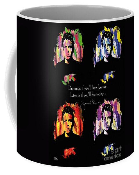 James Dean Coffee Mug featuring the digital art James Dean by Mo T