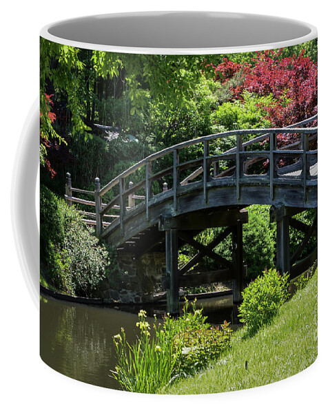 Bridge Coffee Mug featuring the photograph Japanese Garden Bridge by Andrea Silies