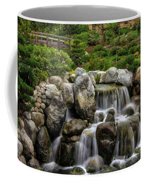 Japanese Garden Coffee Mug featuring the photograph Japanese Garden Waterfalls by Bryant Coffey