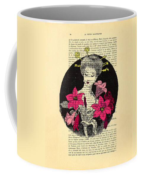 Japan Coffee Mug featuring the digital art Japanese lady by Madame Memento
