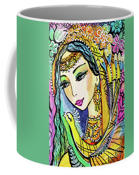 Indian Woman Coffee Mug featuring the painting Jayanti by Eva Campbell