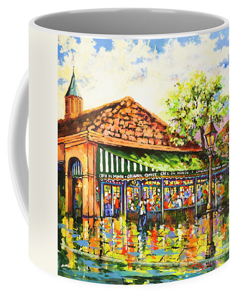 Cafe Du Monde Coffee Mug featuring the painting Jazz at Cafe du Monde by Dianne Parks