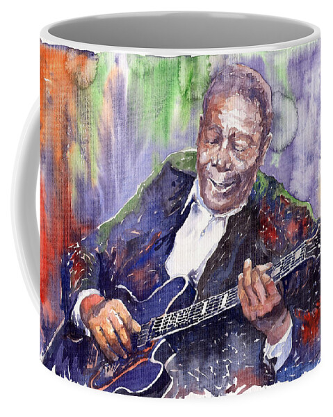 Jazz Coffee Mug featuring the painting Jazz B B King 06 by Yuriy Shevchuk