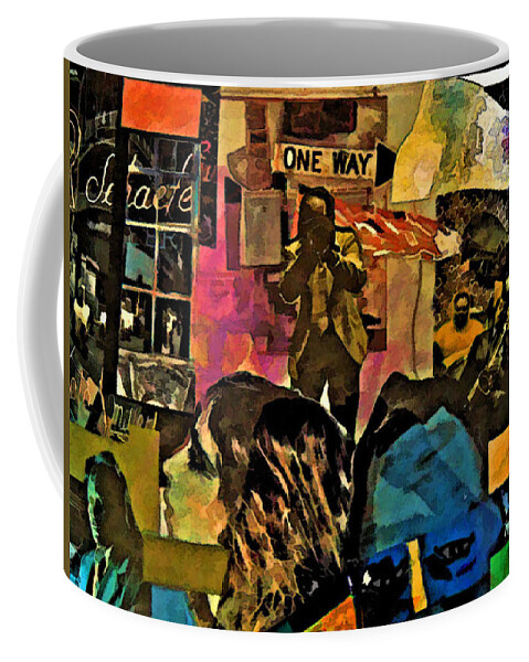 Jazz Coffee Mug featuring the mixed media Jazz Club by Joe Roache