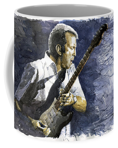 Eric Clapton Coffee Mug featuring the painting Jazz Eric Clapton 1 by Yuriy Shevchuk