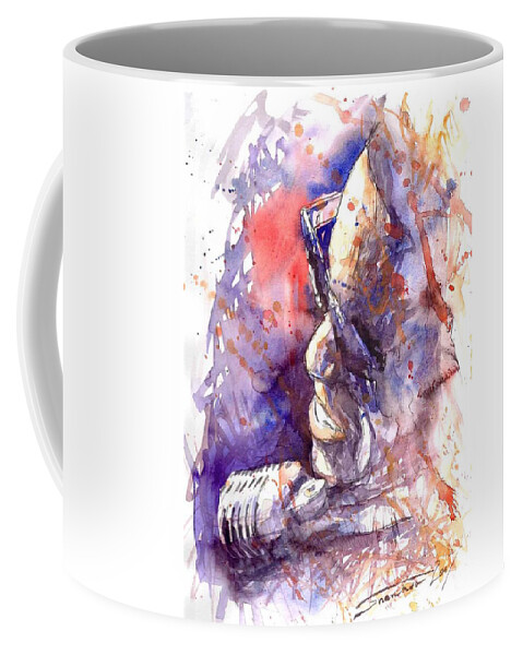 Portret Coffee Mug featuring the painting Jazz Ray Charles by Yuriy Shevchuk